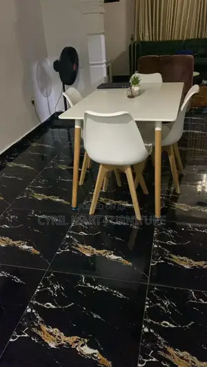 Dining Chairs White Color With Wooden Leg