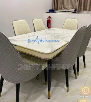Quality Luxury Marble Dining Table With Six Chairs