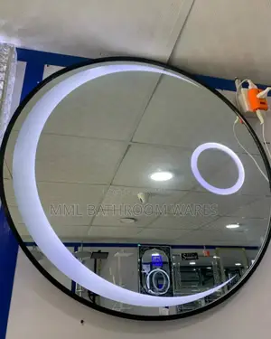 70cm Led Mirrors With Black Frame Displays 3 Color Lights.