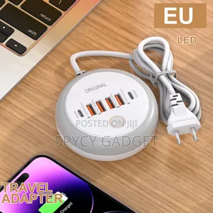 120W 4 USB + 2 Type-C Ports Charging Station With LED Light