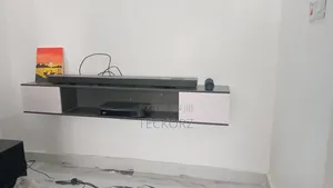 Floating TV Console Cabinet With Book Case