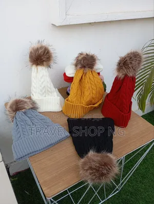 Woollen Beanie Hat W/Fur Ball