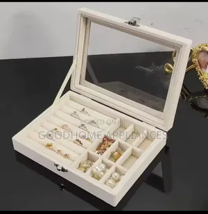 Jewelry Storage Box With Transparent Flip Cover.