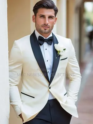 Cream Casila Tuxedo Bridal Suit for Men