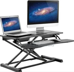 Manual Adjustable Desk With Charing Plug and Cup Holder