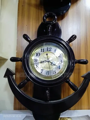 Wall Anchor With Swing Pendulum Wall Clock Brown 30cmx45cm