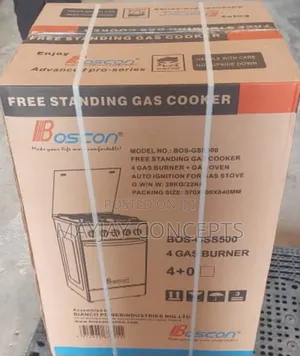 Boscon 4 Burner Standing Gas+60l Oven -Automatic Ignition
