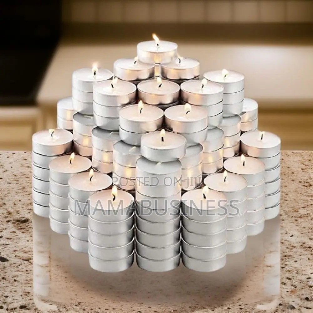 Unscented Tea Lights Candles (50 Pcs)