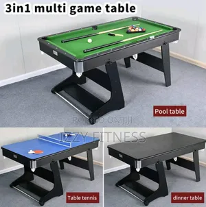 3 in 1 6ft Foldable Snooker Board With Accessories