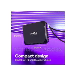 Crucial X9 2TB Portable SSD- Upto 1050mb/Sread -PC and Mac,