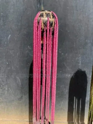 Pink Color Big Braided Bob Marley Wig