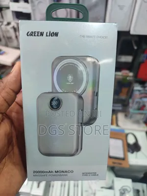Green Lion 20,000mah Monaco Magsafe Power Bank Type C Cable