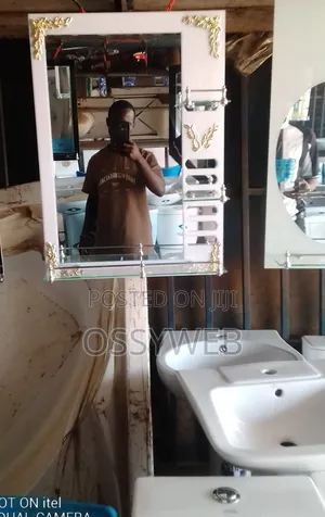 Gold and White Mirror