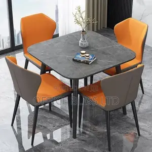 New Modern SQUARE Marble Dinning Table + 4 Chairs