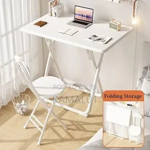 Folding Table,Computer Desk, Home Office Desk With 1 Chair K