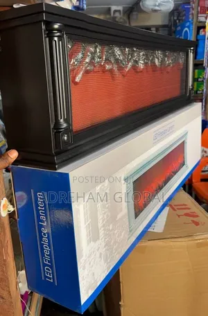 Fireplace Lantern 100cm, Red Flame Display