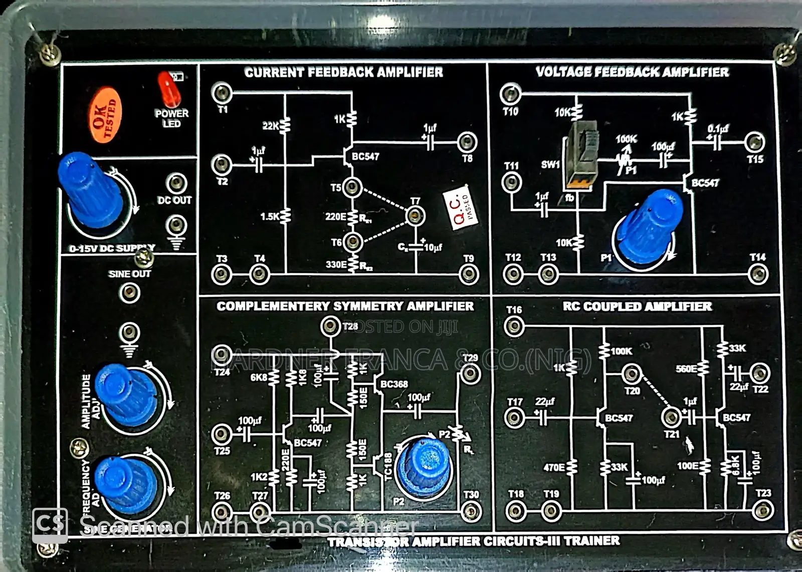 Transistor Amplifier Trainer