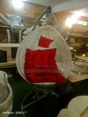 Swing Chair White Color With Red Foam