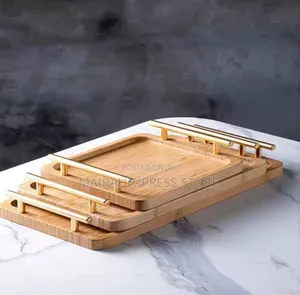 Pastry Food Bamboo Tray Set With Two Ears and Handle