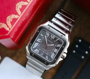 Cartier De-Santos Black Dial Mens Watch