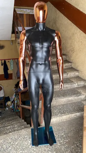 Matt Black And Rose Gold Egg Face Male Mannequin