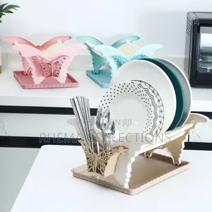 Butterfly Design Classic 2-Tiers Portable Plastic Rack