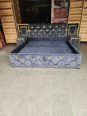 Grey Upholstery 6by6 Bed Stand.