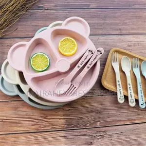 1 Set Baby Bowl Spoon Fork Feeding Tableware BPA
