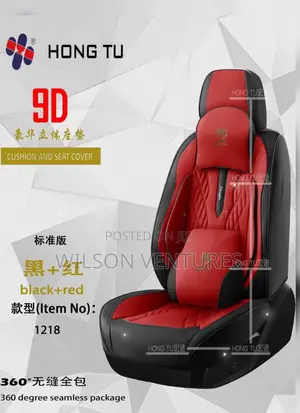 5 Seater Red and Black Car Horse Seat Cover