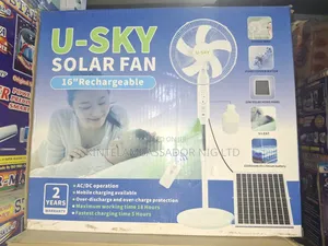 U-sky Solar Rechargeable Fan-16"