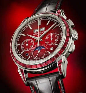 Patek Philippe Calendar Chronograph Ruby Gemstones Watch