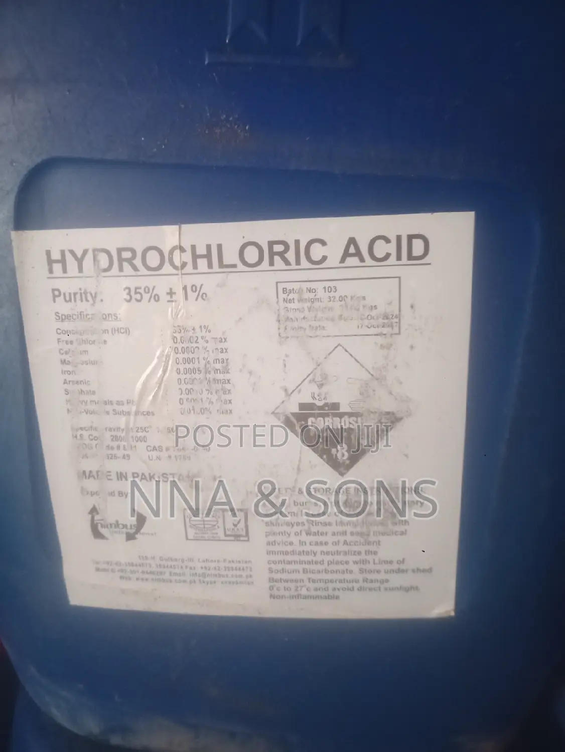 Hydrochloric Acid. HCL