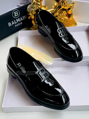 Italian Wet-Look Balmain Quality Loafers Men’S Shoe