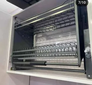 Gray 80cm Pull Down Plate Rack With Complete Accessories