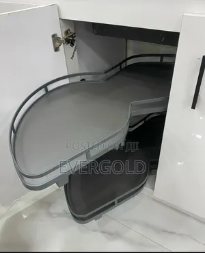 Gray Color Swing Cabinet Pot Rack Available