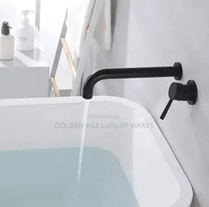 Black Conduit Basin Mixer Round