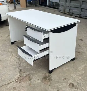 2.4white Office Desk With 3 Drawers