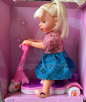 Girl Doll on a Scooter