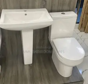 Toilet Seats, Tank,And Pedestal Basin Complete Set With Standard Flush