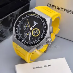 Emporio Armani Quality Luxury Men Rubber Strap Wristwatch
