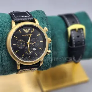 Armani Quality Men Genuine Leather Wristwatch
