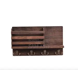 Wooden Wall Mount Storage With Key Hanger