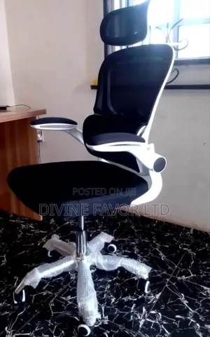 Office Chair Swivel With White Back.