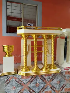 Modern Church Pulpit and Flowers Vase