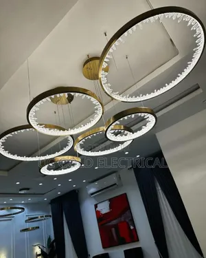 Luxury Crystal Gold Rings Chandelier