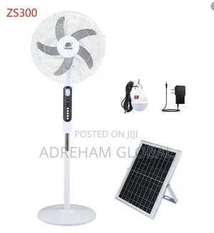TSW ZS-300 16" Solar Rechargeable Standing Fan LED Light