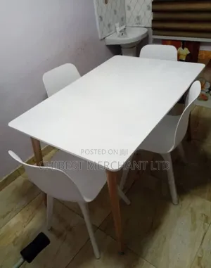 Quality Marble Dining Table and Chairs Set by 4