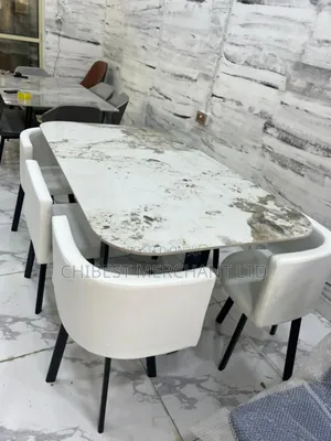 Marble Dining Table With Six Cjairs