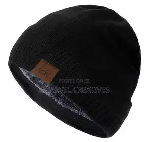 Unisex Urgentman Labal Winter Hats Solid Color Knitted Hats