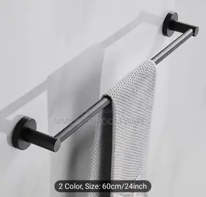 Modern Black Stainless Steel Single Towel Rail Bar